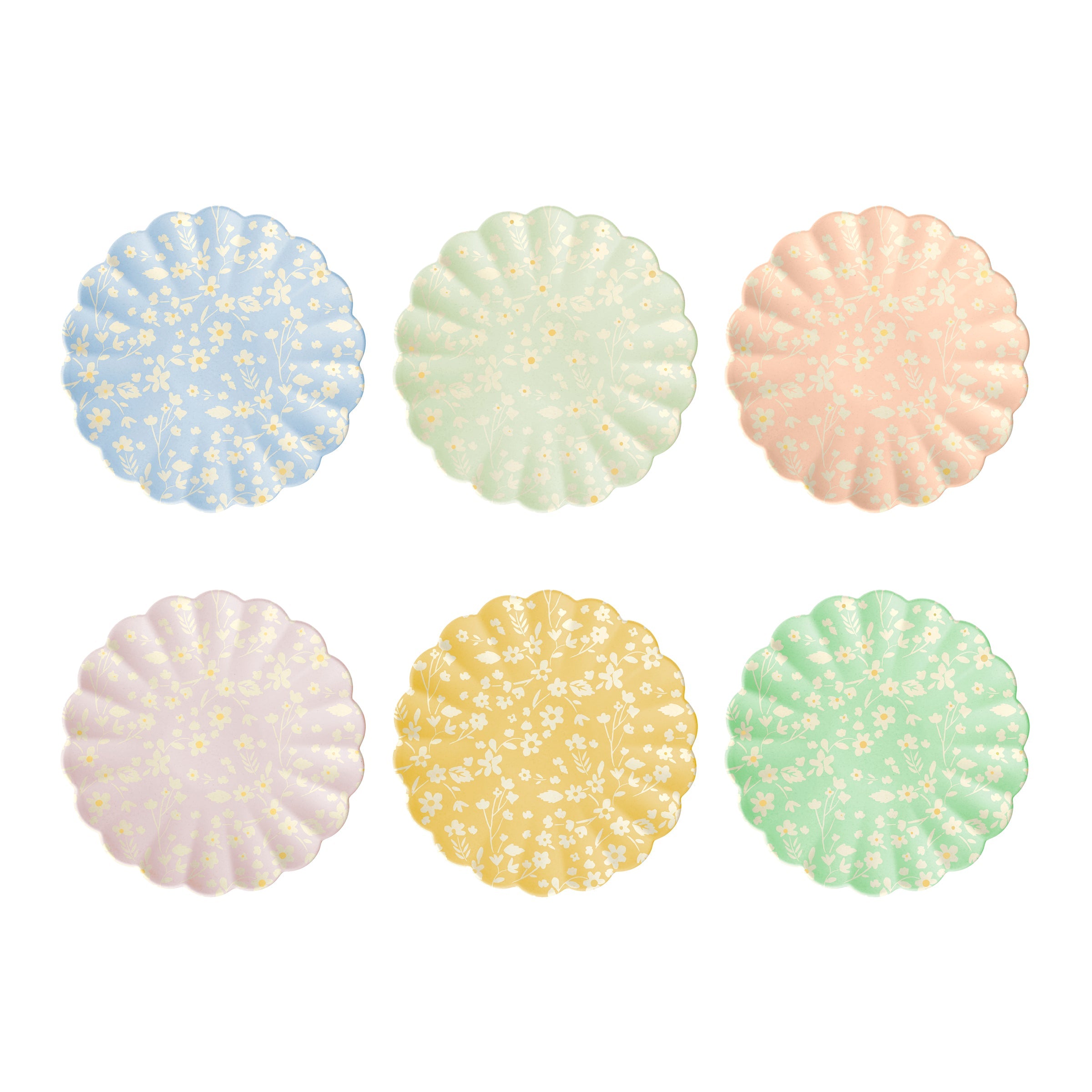 White Beaded Scalloped Dessert Decorative Plates, Set of 4