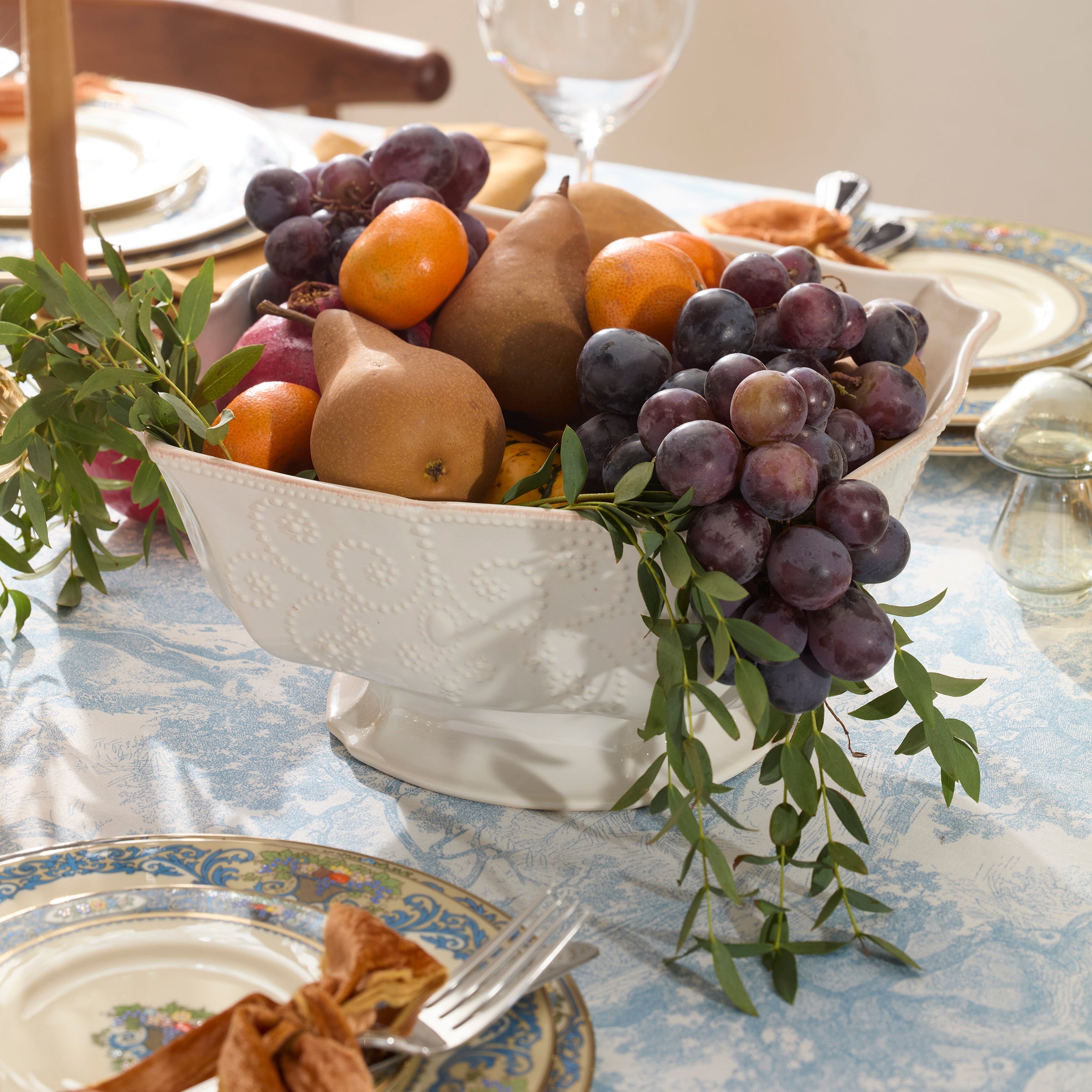 Beaded White Centerpiece Bowl - Image 2