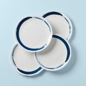 Blue Boho Melamine Dinner Plates, Set of 4