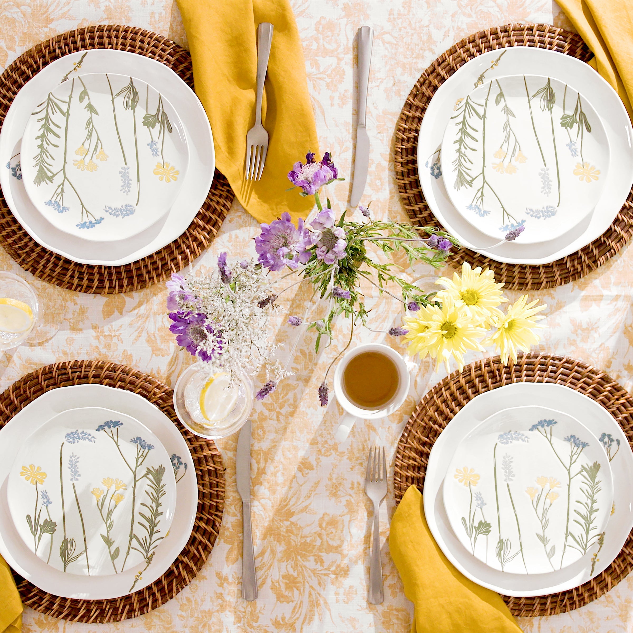 Wildflower Stoneware Dinner Plates, Set of 4 - Image 4