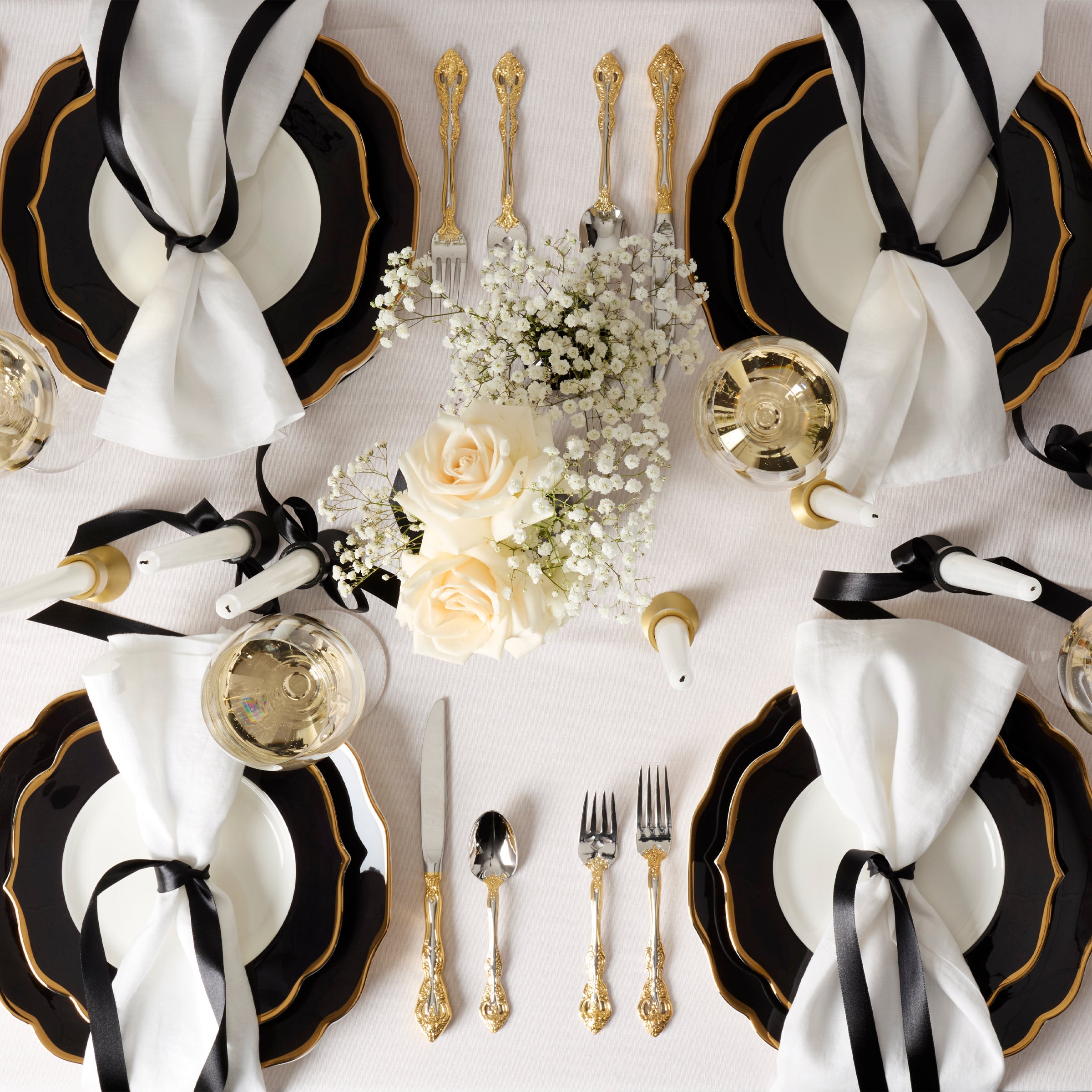 Watercolor Gold Coupe Salad Decorative Plates - Image 3