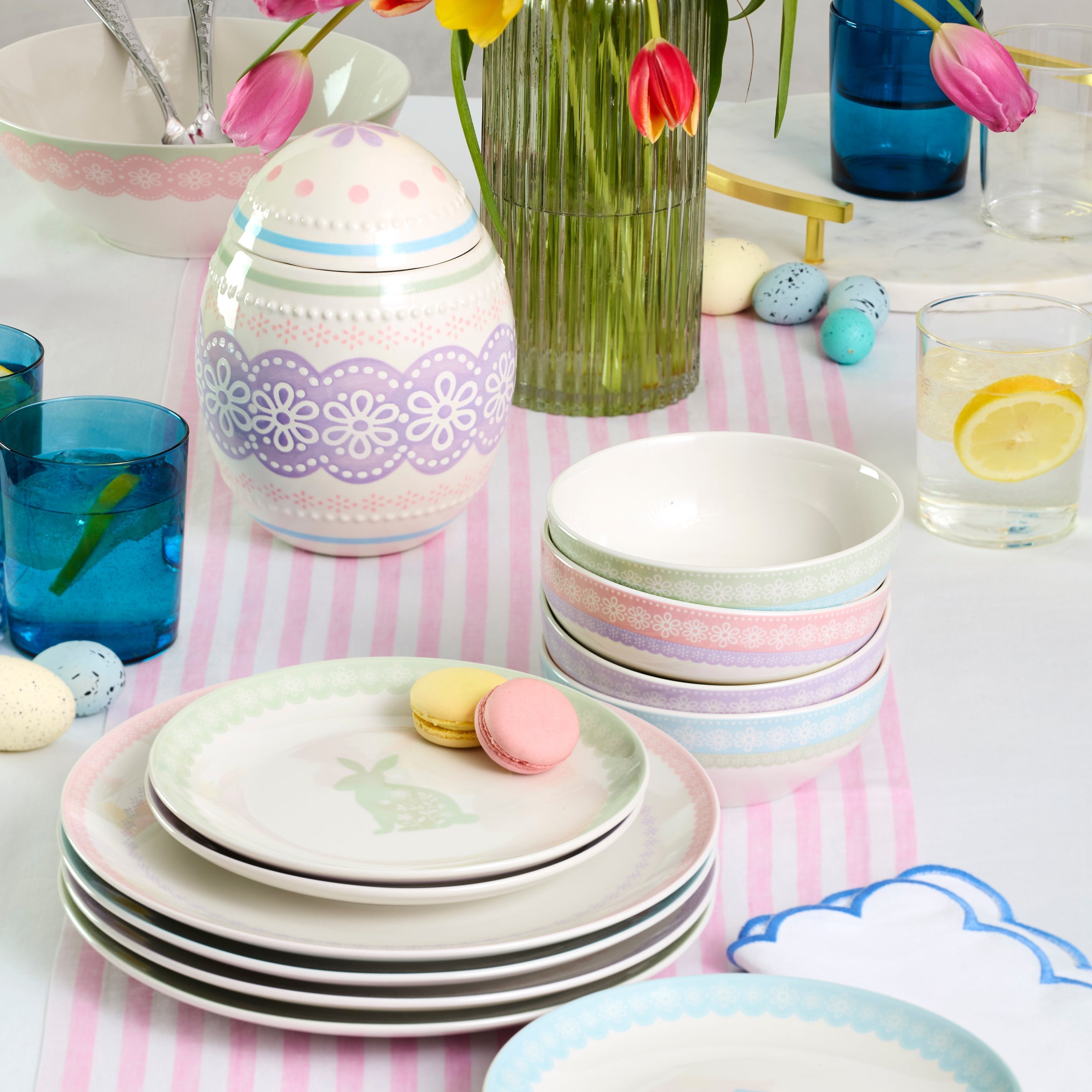 Easter Bunny Porcelain Dinner Plates, Set of 4 - Image 3