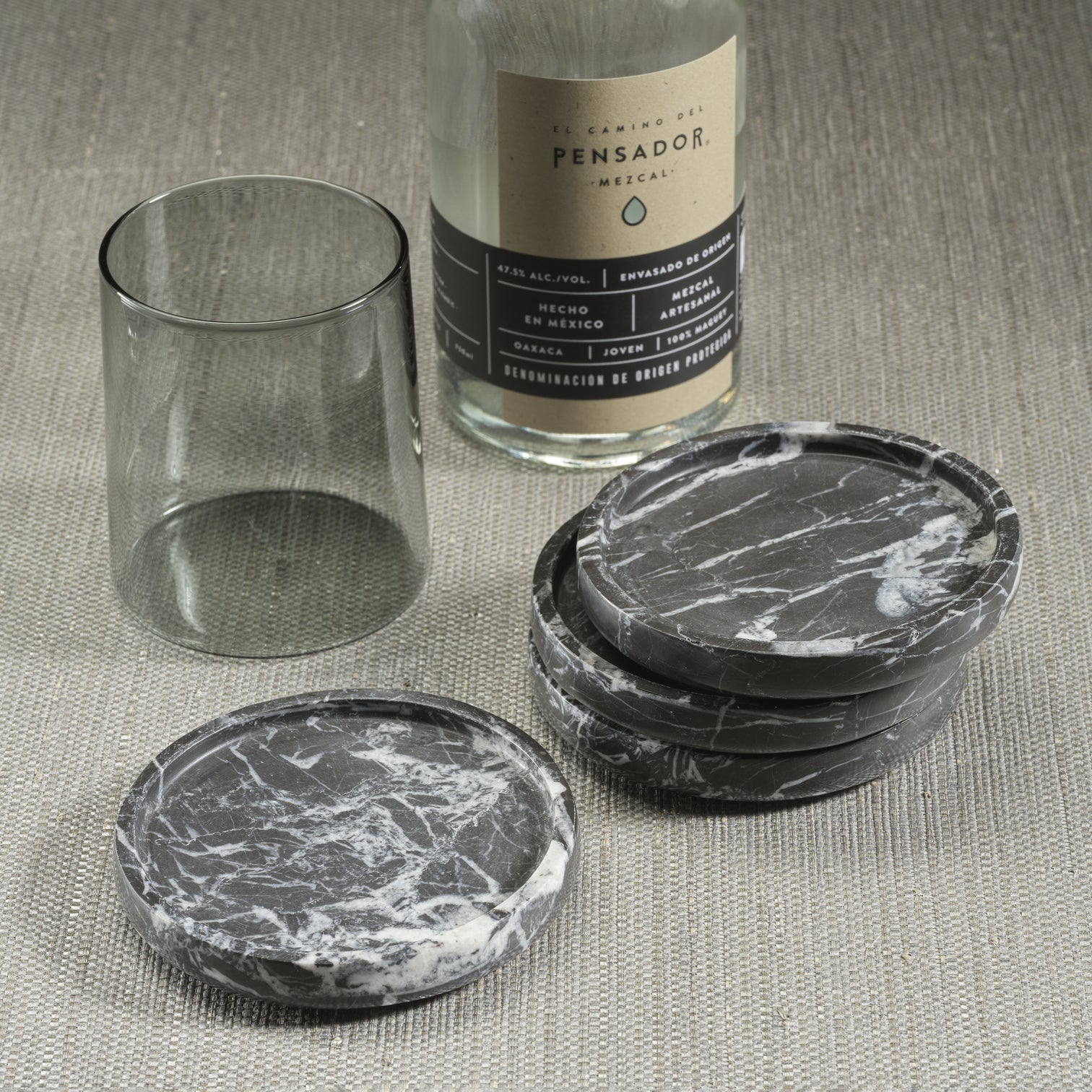 Black Marble Coasters - Set of 4
