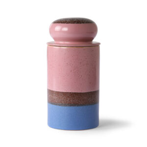 Blue Green Stoneware Storage Jar